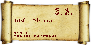 Bibó Mária névjegykártya
