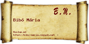 Bibó Mária névjegykártya